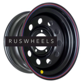 Диски Off-Road Wheels 8x16/5x139,7 ET15 D110 УАЗ Х (треуг. мелкий) Черный (с увелич.полкой)